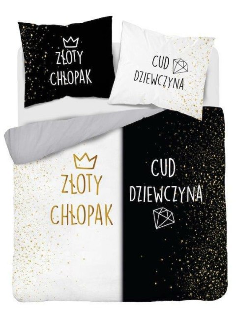 Pościel bawełniana 220x200 Złoty chłopak Cud dziewczyna czarna biała 4319 A Holland 29 Pościel bawełniana 220x200 Złoty chłopak Cud dziewczyna czarna biała 4319 A Holland 29