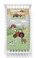 Pościel bawełniana 90x120 4791 B Farma zielona traktor czerwony Mayamoo 70