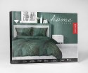 Pościel satynowa 180x200 4456 A zielona złota liście Home Satin 126