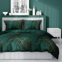 Pościel satynowa 180x200 4456 A zielona złota liście Home Satin 126