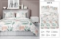 Pościel satynowa 180x200 4457 A biała zielona pudrowa kwiaty liście Home Satin 126