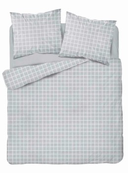 Pościel satynowa 180x200 Szara krata 4812 B Home Satin 58