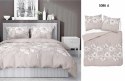 Pościel satynowa 220x200 beżowa jasna biała kwiaty liście 5086 A Home Satin 11