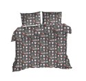 Pościel z kory 200x220 szara serca różowe 617E zamek 825N Pościel z kory 200x220 szara serca różowe 617E zamek 825N