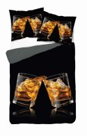 Pościel z mikrofibry 3D 160x200 czarna szklanki Whisky 4182 A mikro 28 Pościel z mikrofibry 3D 160x200 czarna szklanki Whisky 4182 A mikro 28