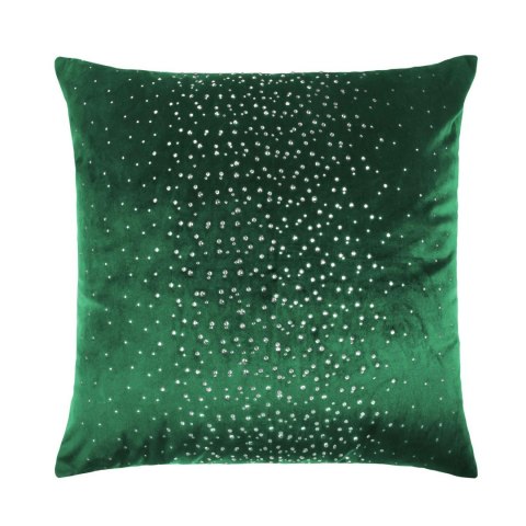 Poszewka dekoracyjna 45x45 zielona butelkowa welurowa z kryształkami Shiny Poszewka dekoracyjna 45x45 zielona butelkowa welurowa z kryształkami Shiny
