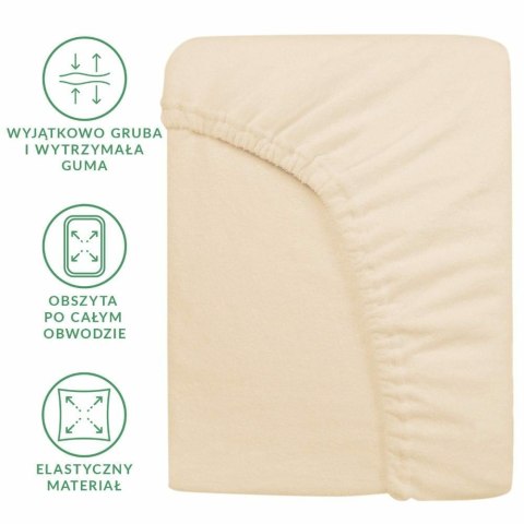 Prześcieradło frotte z gumką 140x200 beżowe jasne 047 Premium Prześcieradło frotte z gumką 140x200 beżowe jasne 047 Premium