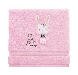 Ręcznik dziecięcy 70x140 Bunny króliczek różowy Baby