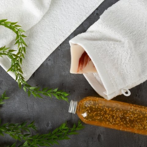 Rękawica kąpielowa frotte bawełniana 500 g/m² - zielona ciemna - Mono Rękawica kąpielowa frotte bawełniana 500 g/m² - zielona ciemna - Mono
