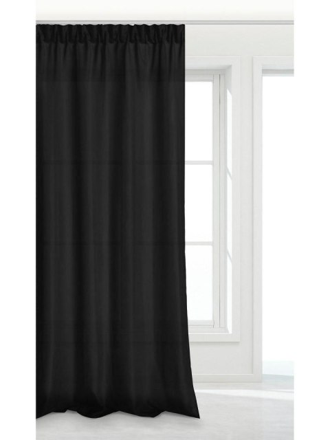 Zasłona gotowa 140x270 czarna na taśmie Viva do salonu Zasłona gotowa 140x270 czarna na taśmie Viva do salonu