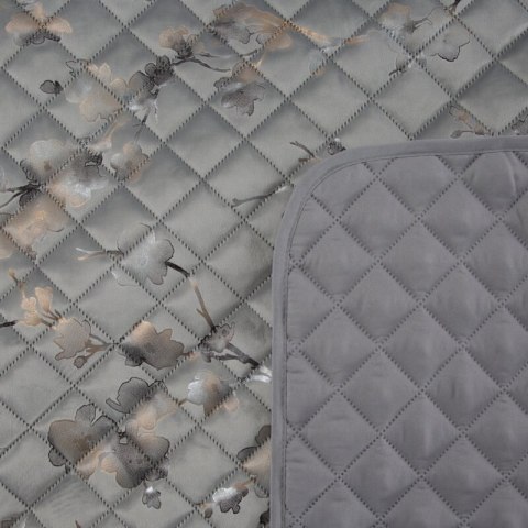 Narzuta dekoracyjna 200x220 Blink 5 srebrna welurowa kwiaty Eurofirany Narzuta dekoracyjna 200x220 Blink 5 srebrna welurowa kwiaty Eurofirany