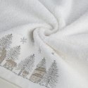 Ręcznik Joy 2 70x140 biały choinki świąteczny 480 g/m2 Eurofirany