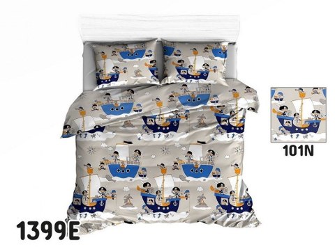 Pościel bawełniana 160x200 1399E piraci statki marynarska 101N Pościel bawełniana 160x200 1399E piraci statki marynarska 101N