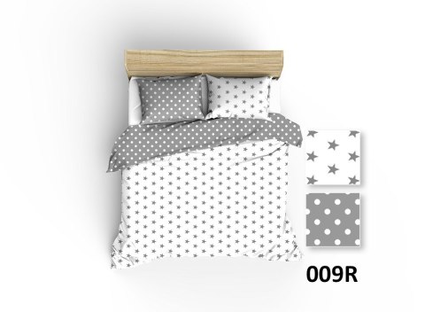 Pościel bawełniana 90x120 R009 szara biała gwiazdki grochy 126N 45N Pościel bawełniana 90x120 R009 szara biała gwiazdki grochy 126N 45N