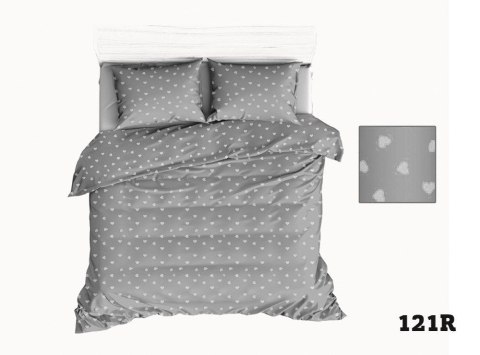 Pościel bawełniana 90x120 R121 szara serca serduszka białe 275D Pościel bawełniana 90x120 R121 szara serca serduszka białe 275D