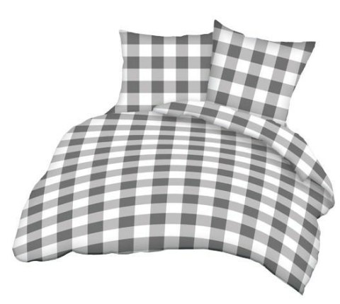Pościel z kory 180x200 171a szara biała kratka na guziki bawełniana gruba Pościel z kory 180x200 171a szara biała kratka na guziki bawełniana gruba