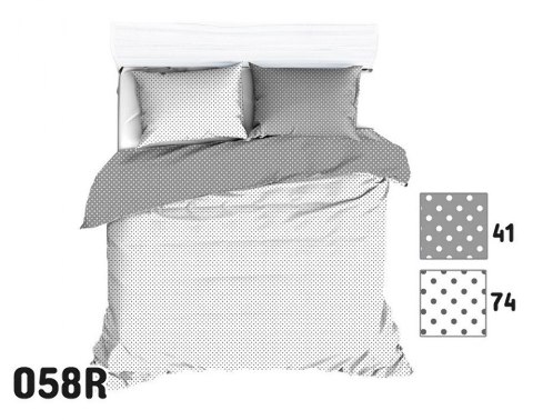 Poszewka bawełniana 40x40 R058 biała szara groszki 41N 74N Poszewka bawełniana 40x40 R058 biała szara groszki 41N 74N