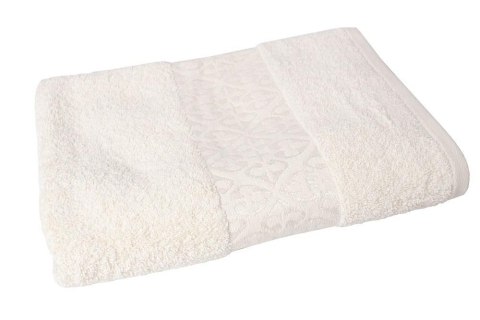 Ręcznik August 70x140 kremowy frotte 500 g/m2 ozdobna bordiura Faro
