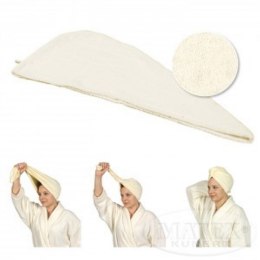Turban kąpielowy tkanina frotte ciemny szary